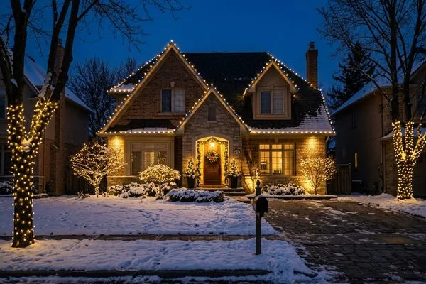 Holiday lighting install near Whitby