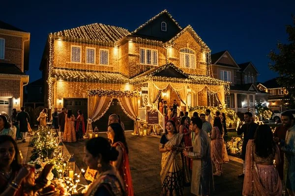 South Asian wedding house draping