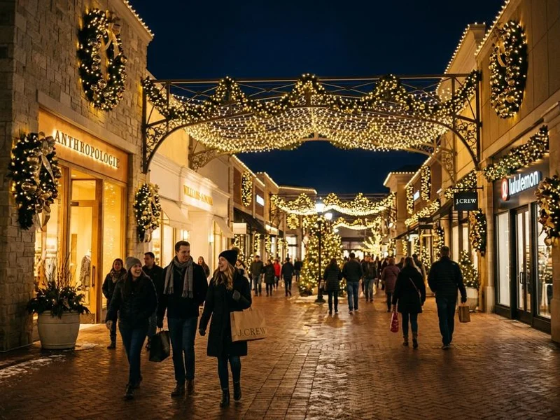 Commercial plaza holiday lighting