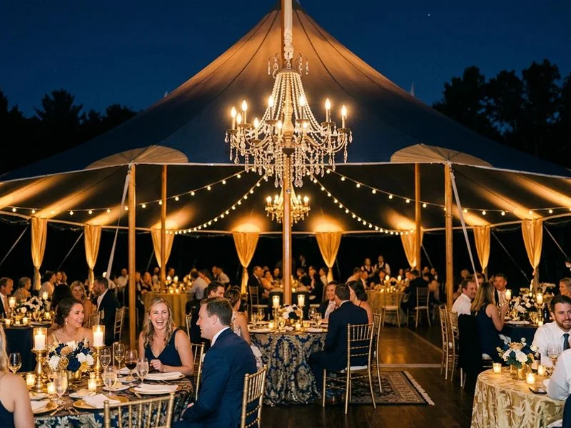 Sailcloth tent chandelier