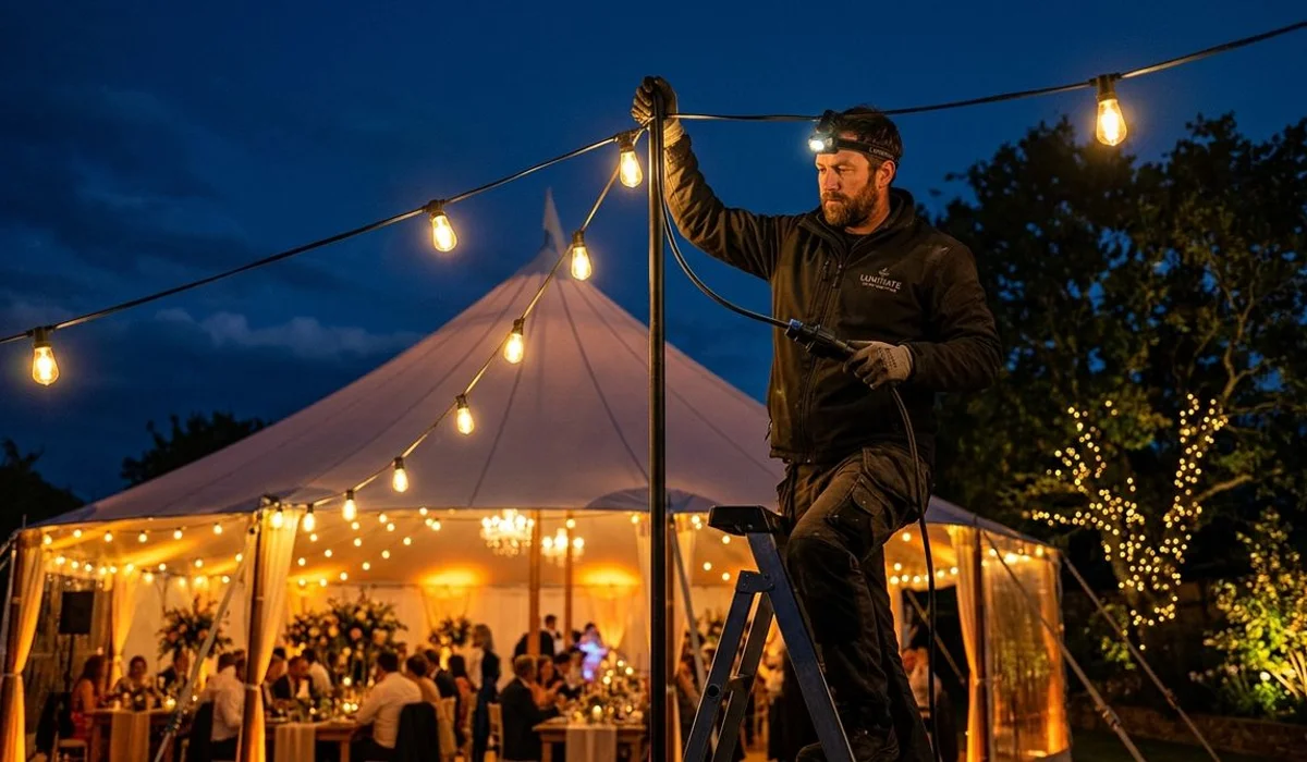 Backyard & Tent Outdoor Lighting - process detail